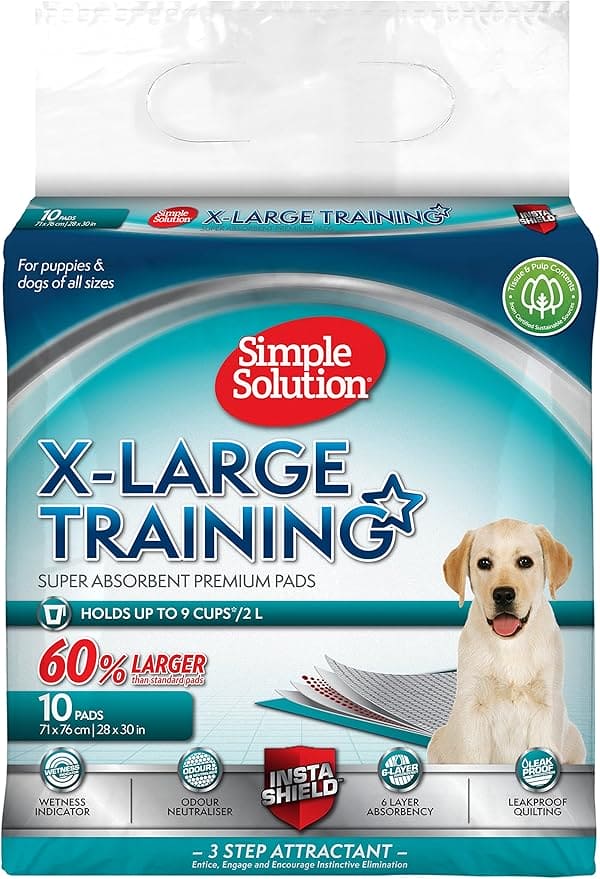 Simple Solution Extra Large Absorbent Premium Dog and Puppy Training Pads -Pack of 10