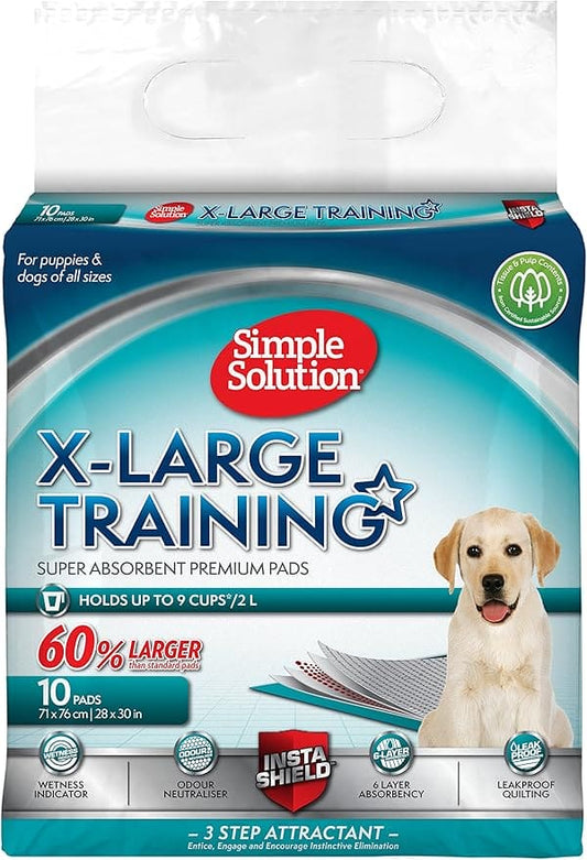 Simple Solution Extra Large Absorbent Premium Dog and Puppy Training Pads -Pack of 10