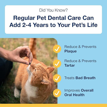 ProDen PlaqueOff Dental Bites for Cats Tartar & Bad Breath Remover 100% Natural Teeth Cleaner and - Improve Overall Oral Health - Salmon Flavor 60g