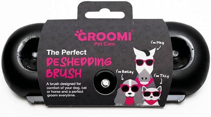 Groomi Deshedding & Grooming Brush for Dogs, Cats, Horses & Rabbits