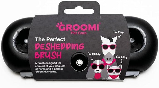 Groomi Deshedding & Grooming Brush for Dogs, Cats, Horses & Rabbits