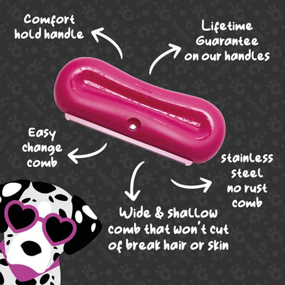 Groomi Deshedding & Grooming Brush for Dogs, Cats, Horses & Rabbits