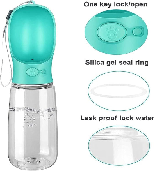 Emwel Dog Water Bottle - 550ml Water Feeder Leak Proof Portable Puppy Water Dispenser
