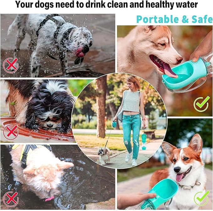 Emwel Dog Water Bottle - 550ml Water Feeder Leak Proof Portable Puppy Water Dispenser